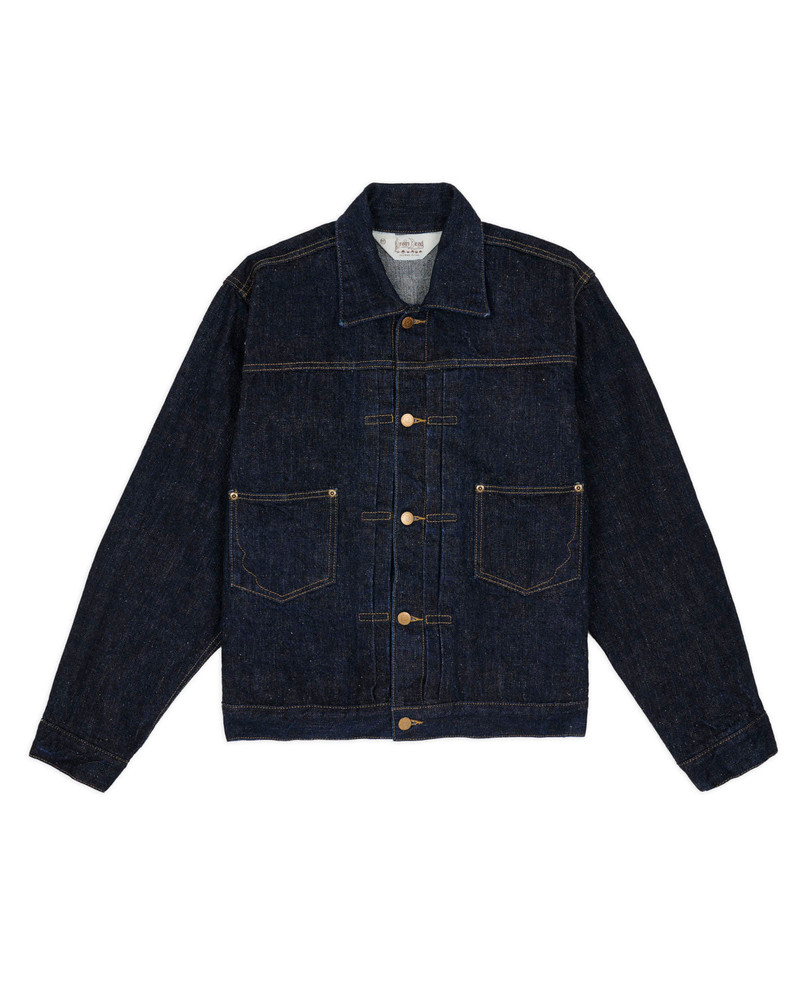 15.5oz Selvedge Denim Trucker Jacket -Rinsed Indigo 1