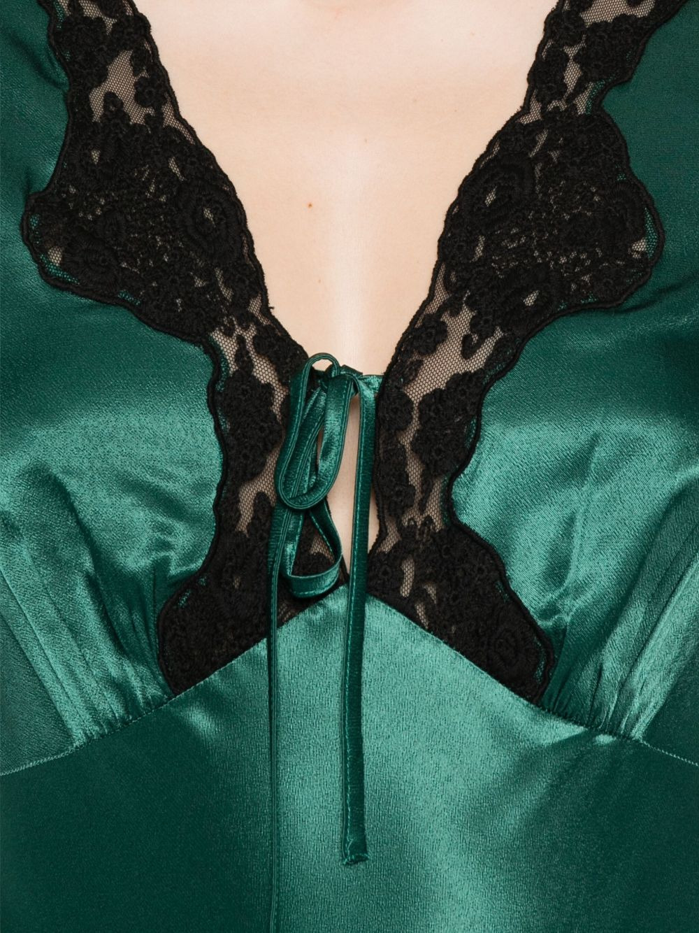 Amari lace-trimmed satin dress - 5