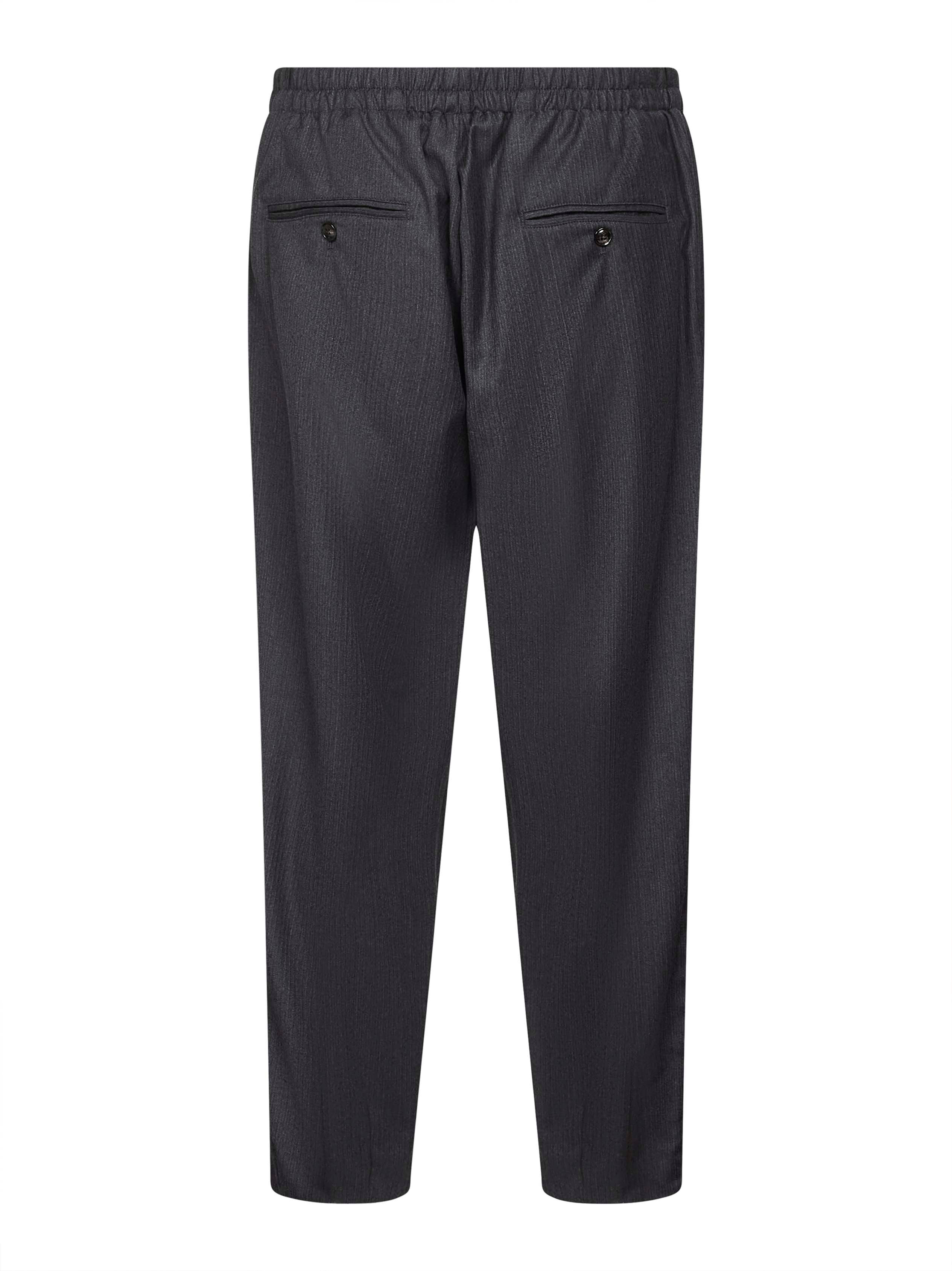 Grey chevron virgin wool one-pleat trousers - 2