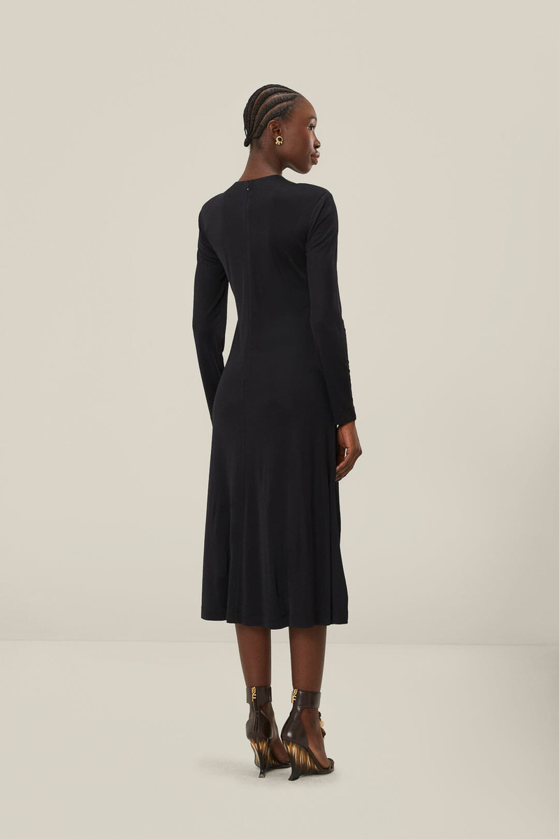 Black Twisted Cup Midi Dress 3