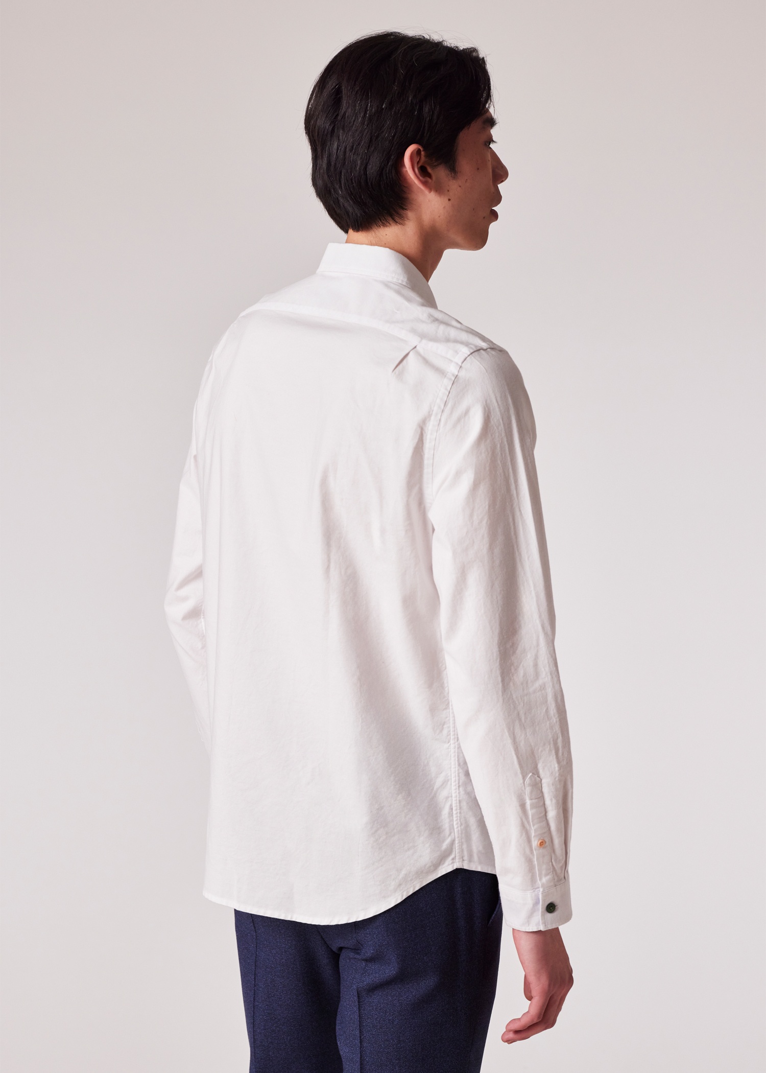 Tailored-Fit White Organic-Cotton Multicolour Button Oxford Shirt - 4