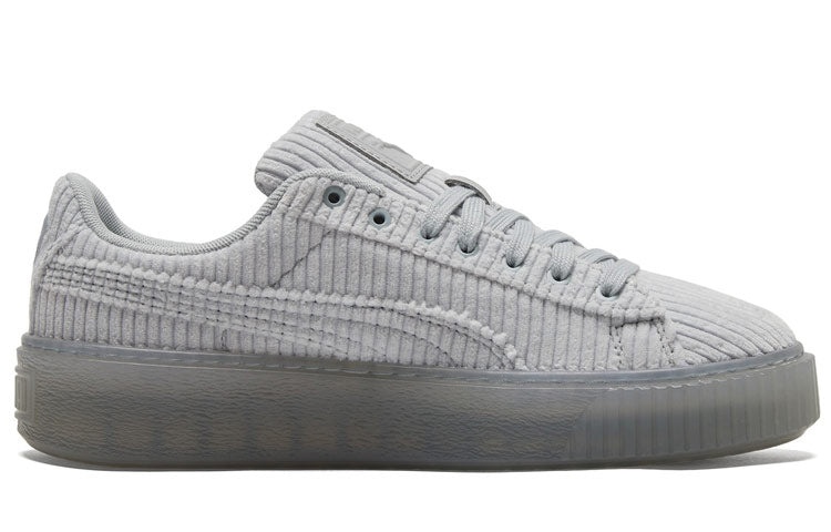 (WMNS) PUMA Basket Platform Strap 'Grey' 384232-02 - 2