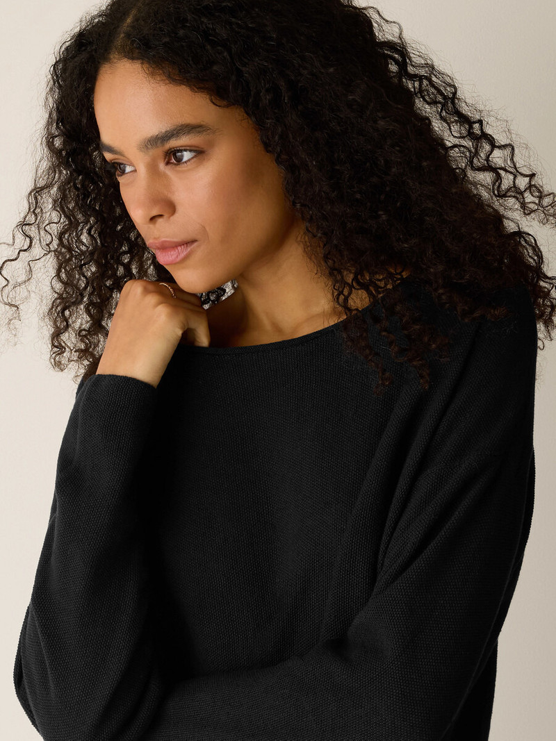 Organic Linen Cotton Jewel Neck Box-Top 5