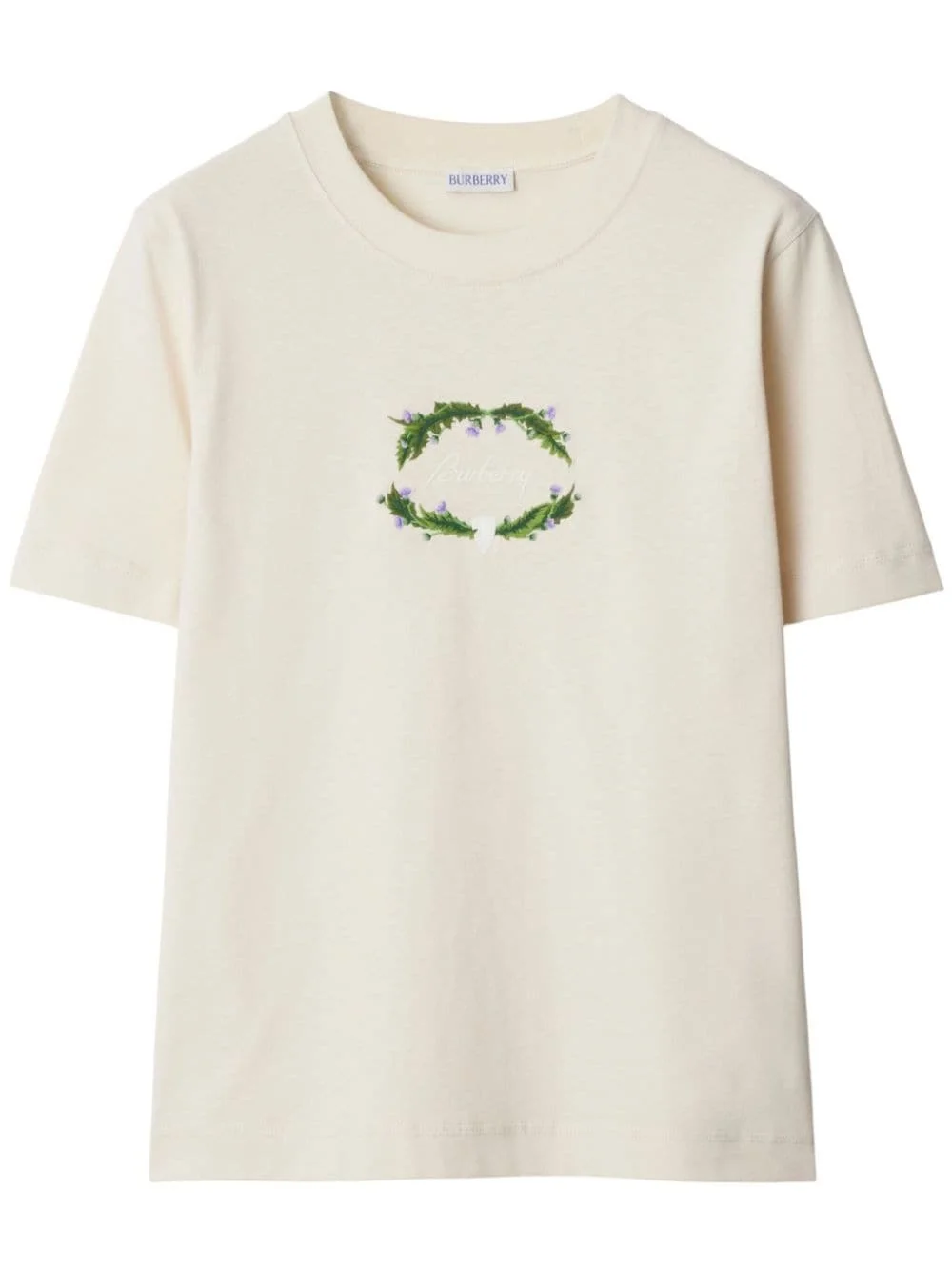 logo-embroidered cotton T-shirt - 1