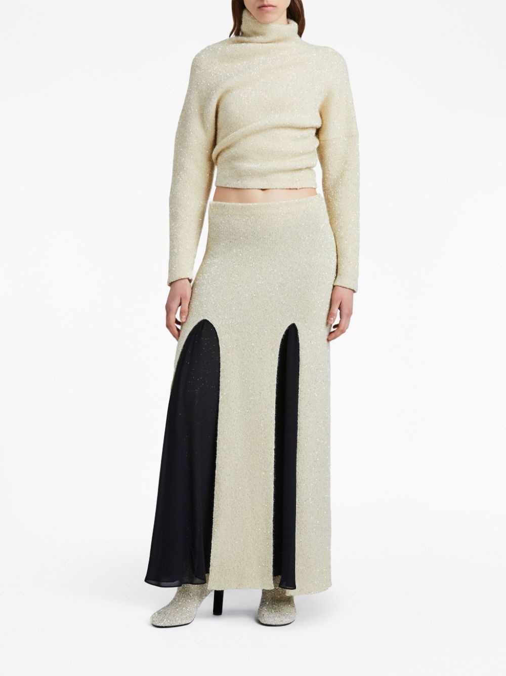 twisted sequin-embellished jumper - 2