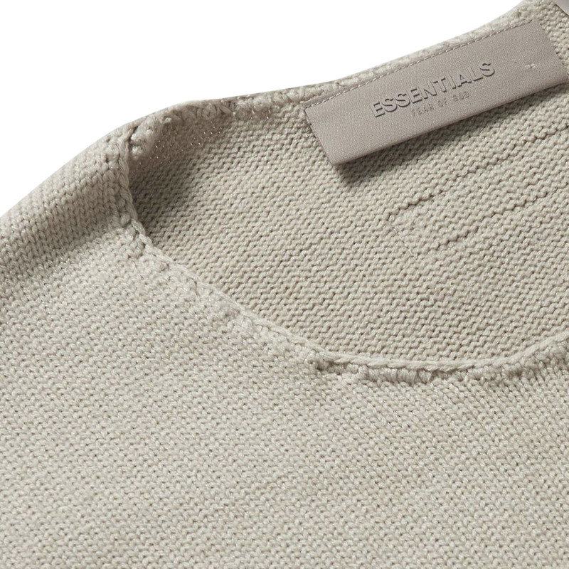 ESSENTIALS Fear of God Essentials Raw Edge Sweater 'Wheat' outlook