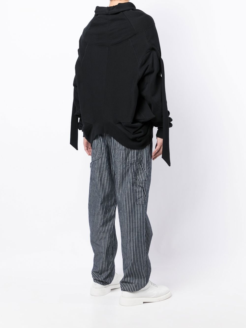 draped sleeve drawstring hoodie - 5