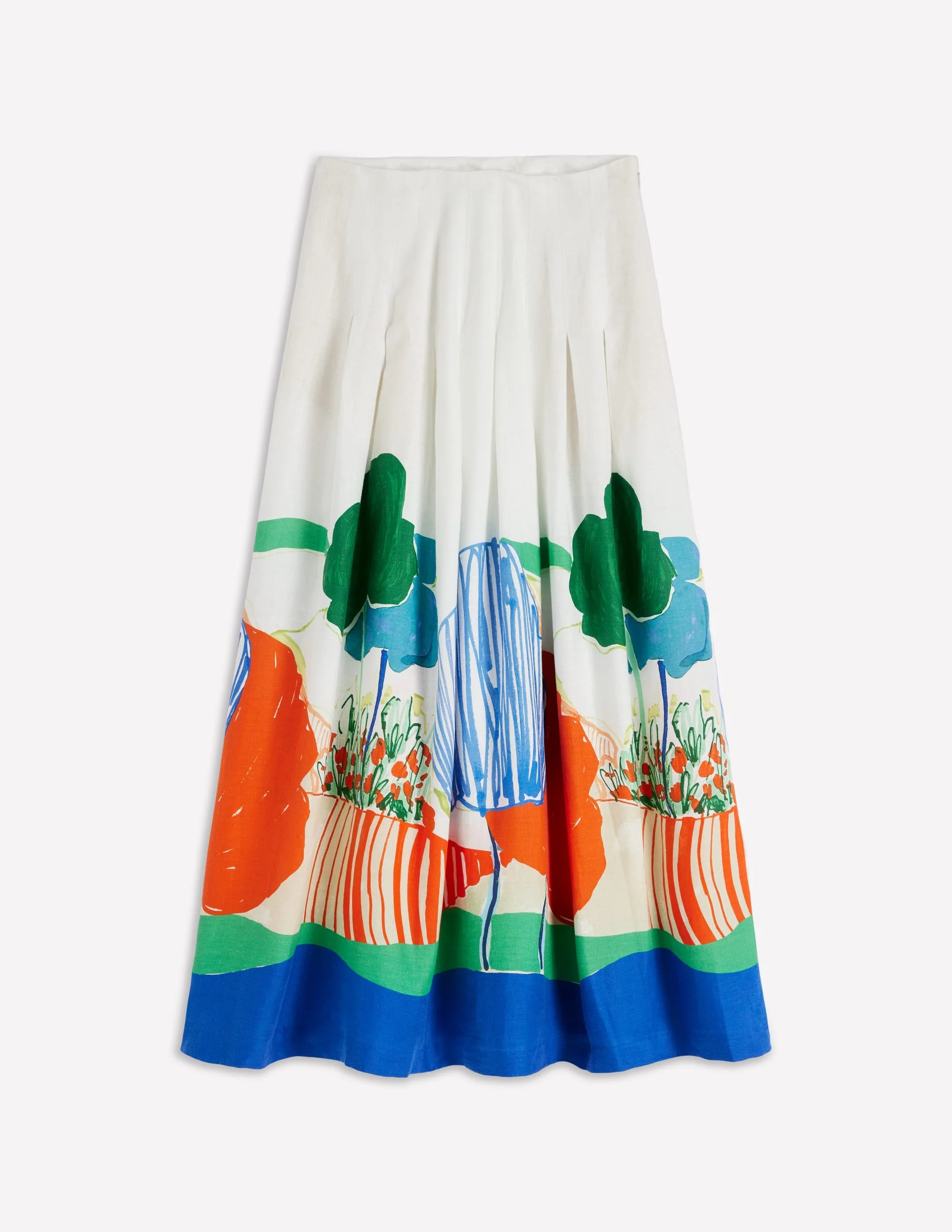 Valentina Linen Skirt-Multi, Abstract Valley - 1
