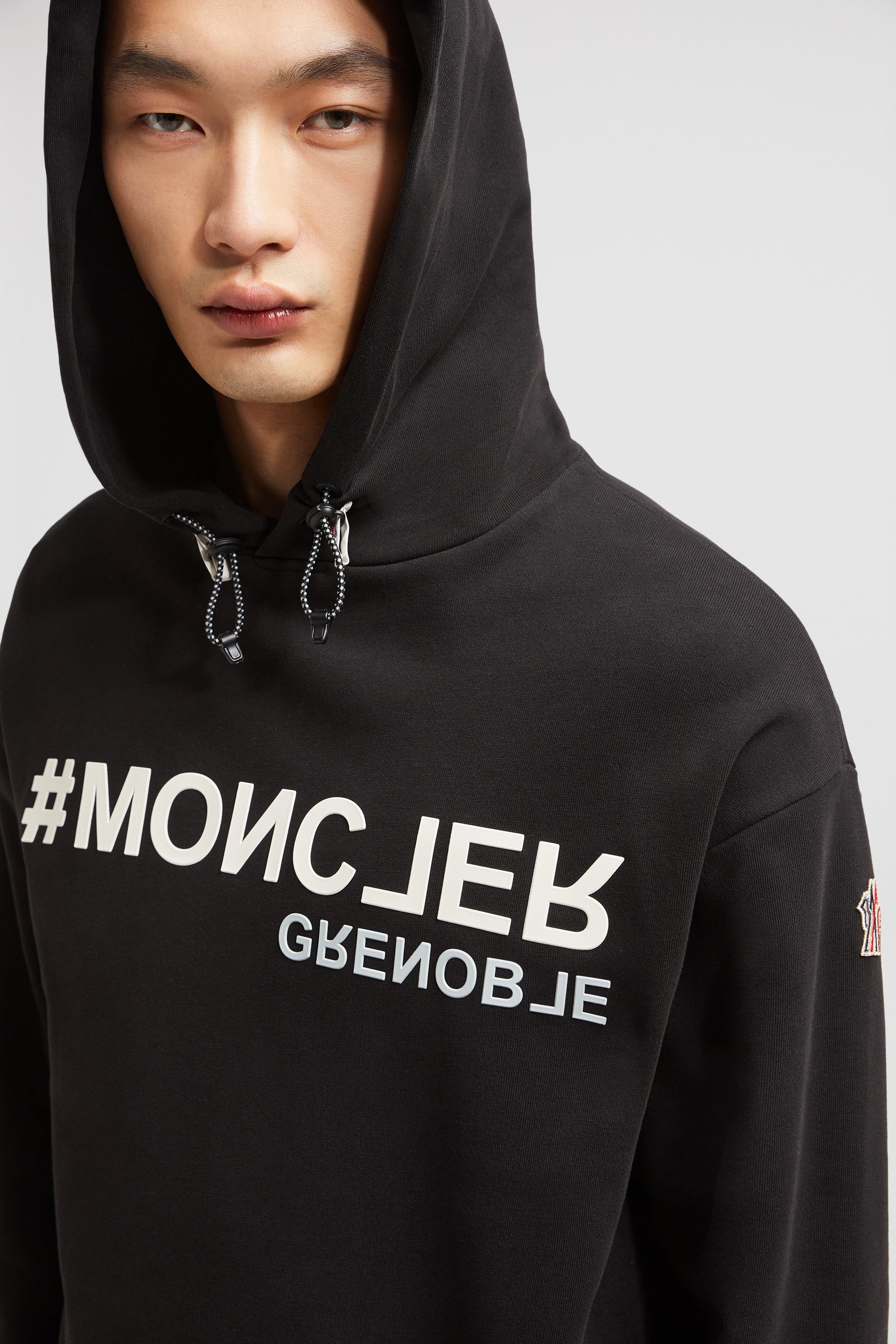 Mirrored Logo Cotton Hoodie - 4