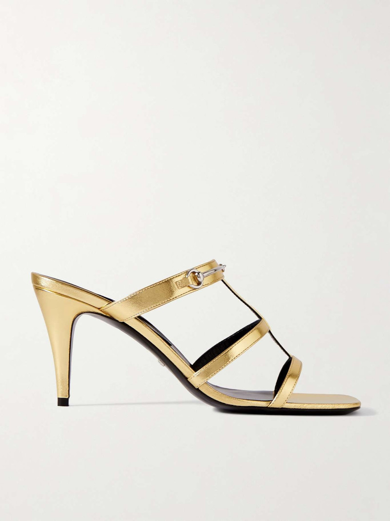 Divine horsebit-detailed metallic-leather mules 1