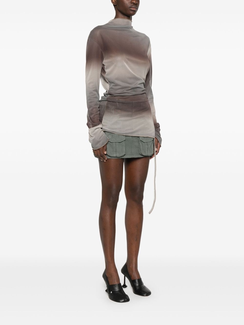 draped long-sleeve top - 3