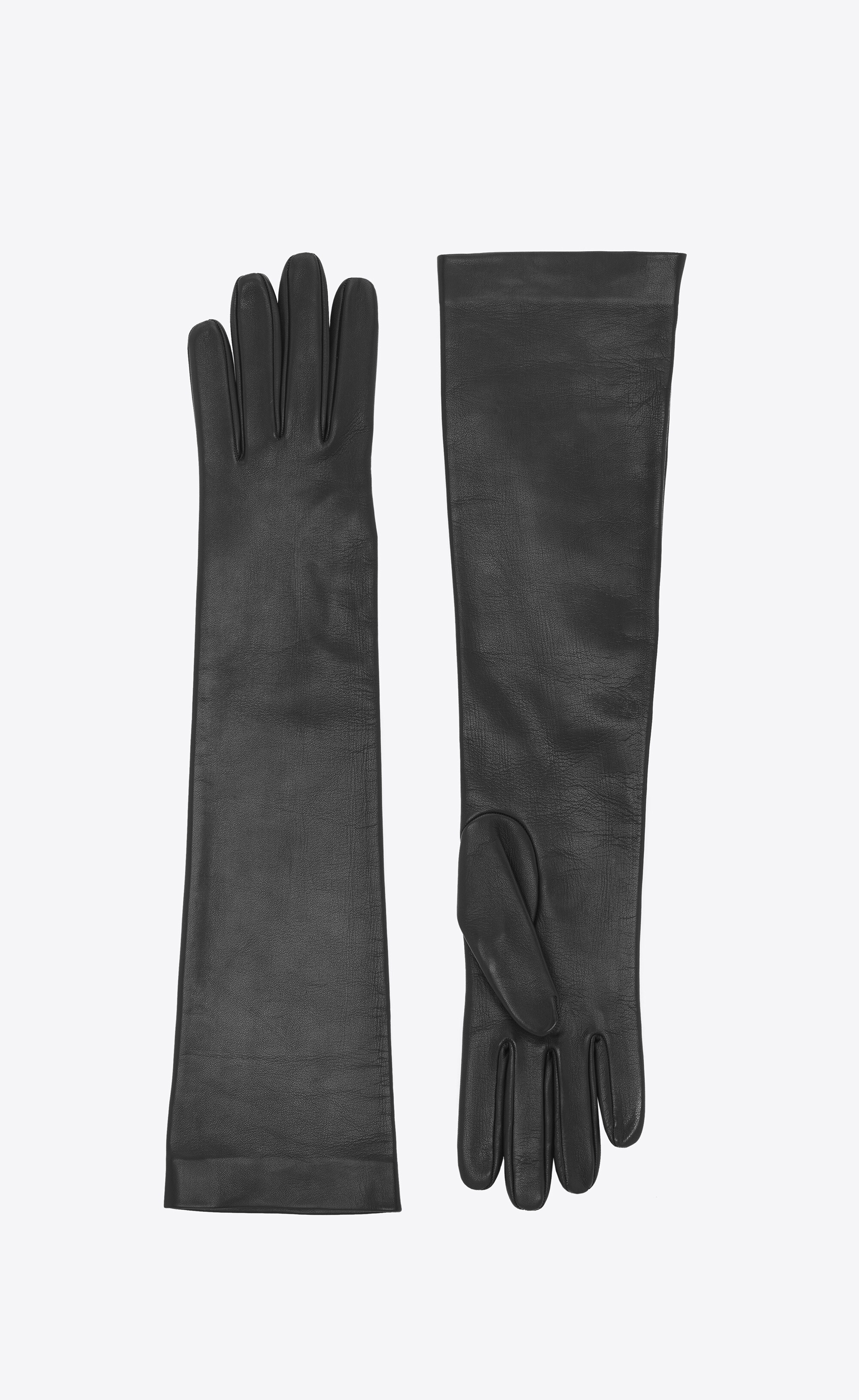 long gloves in lambskin and silk - 1