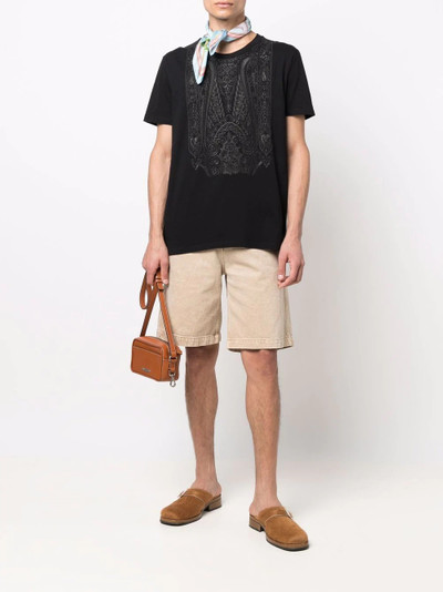 Etro paisley-embroidered cotton T-shirt outlook