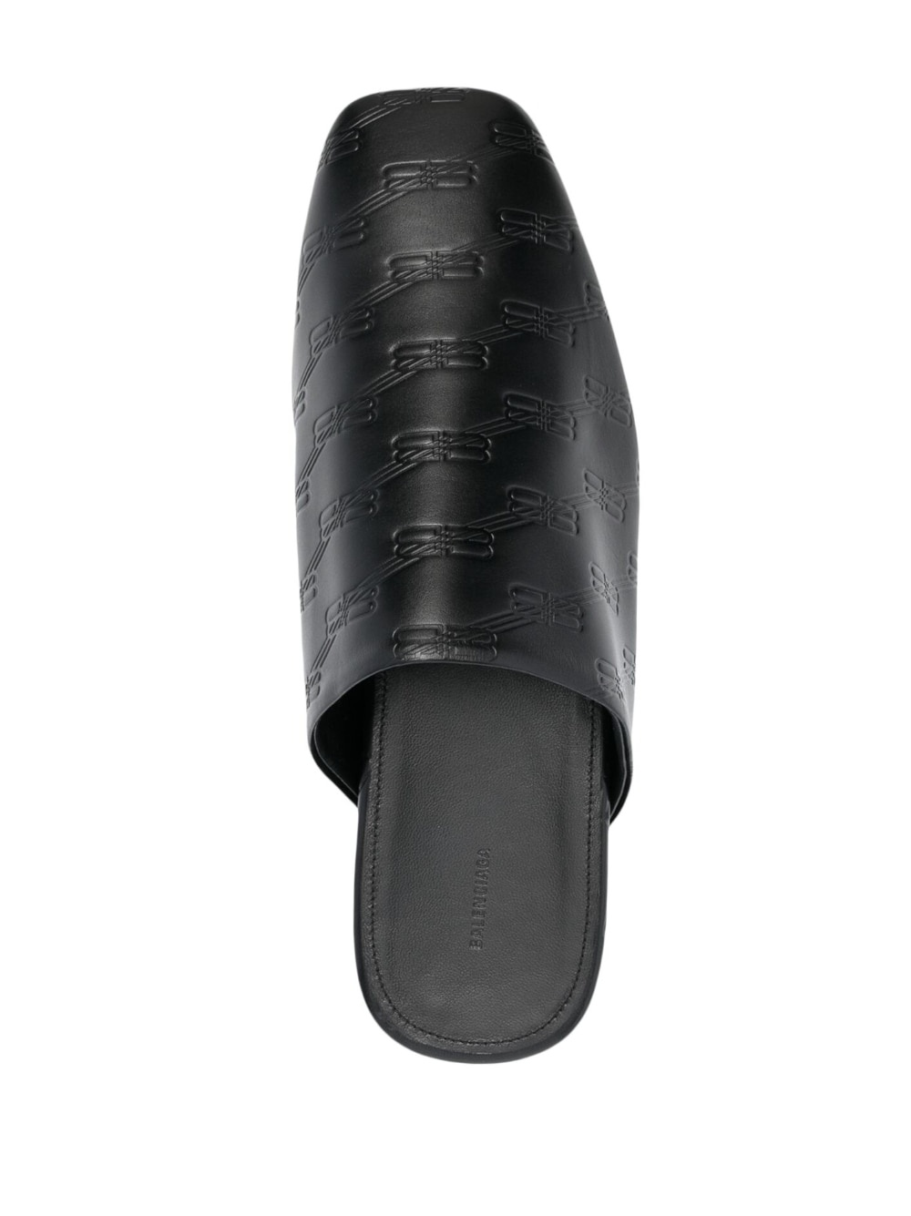 debossed-logo leather mules - 4