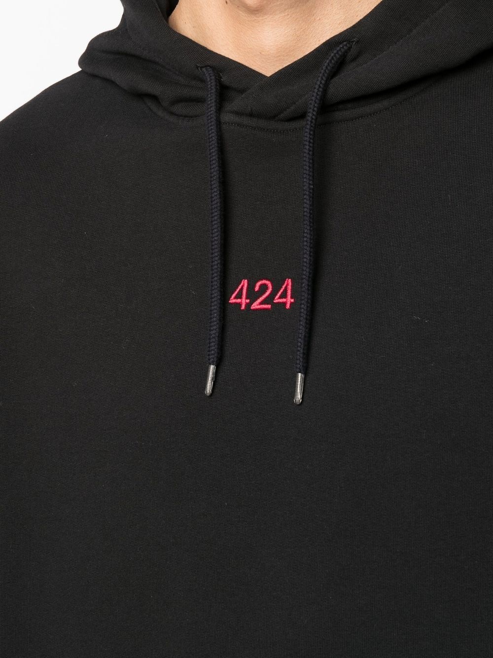 embroidered-logo detail hoodie - 6