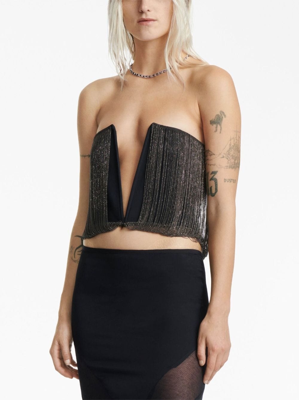 beaded plunge tank top - 4