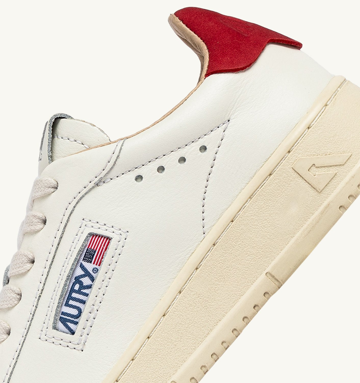 DALLAS LOW SNEAKERS IN WHITE AND RED LEATHER - 6