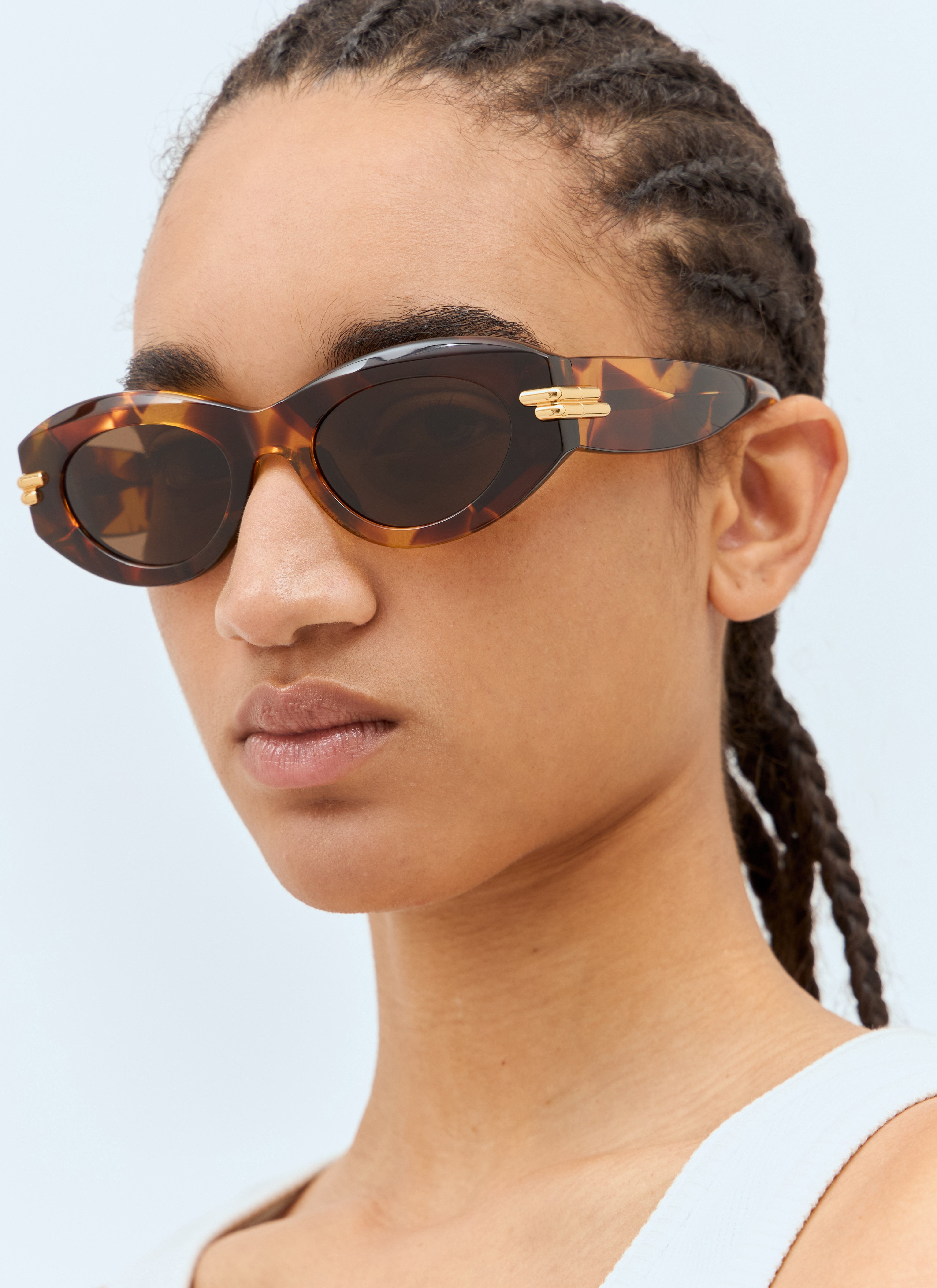 Bottega Veneta Women Mitre Oval Sunglasses - 4