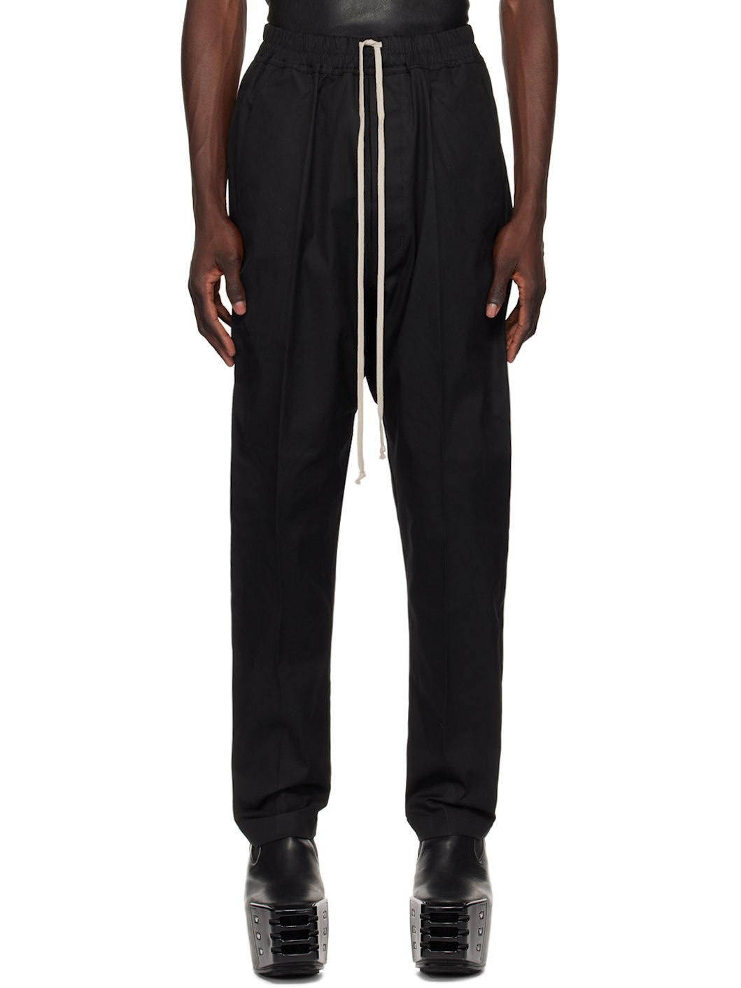 Black Porterville Drawstring Long Trousers - 1