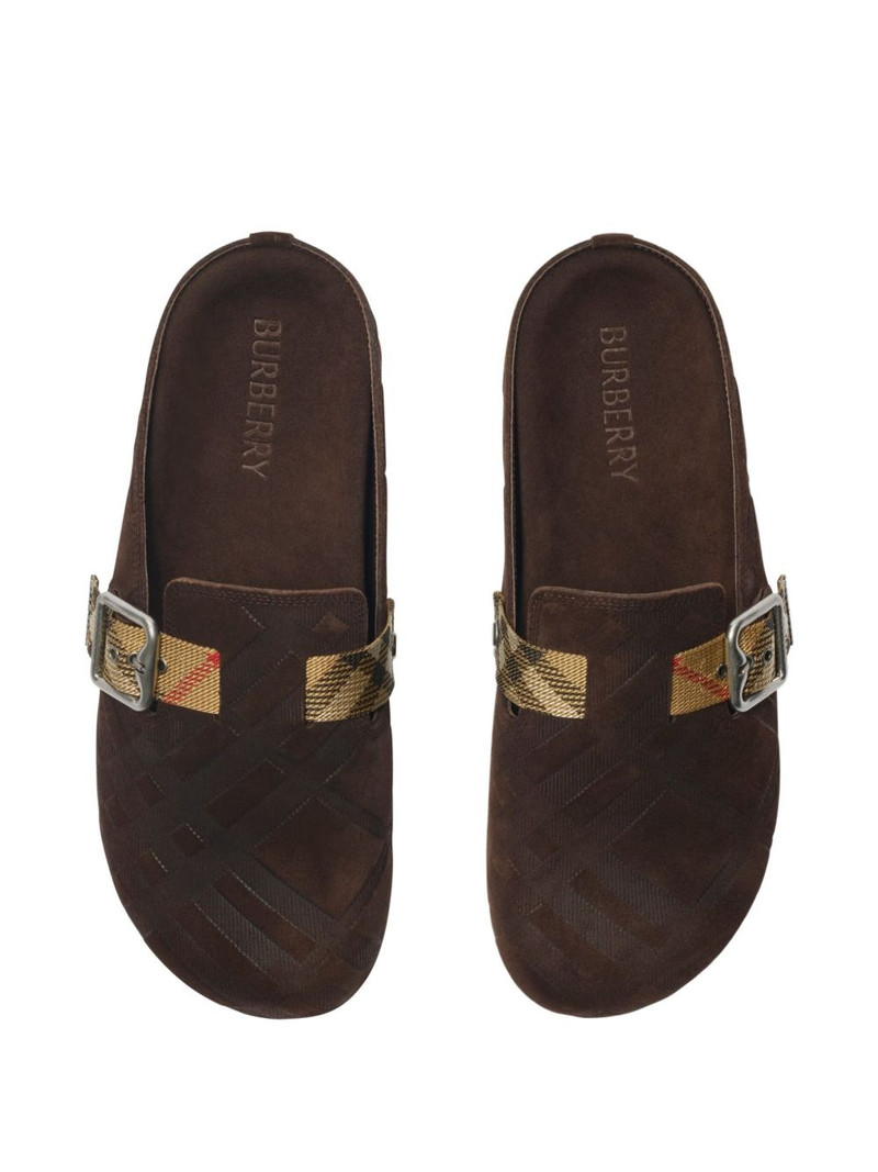 Burberry check-pattern buckle sandals outlook