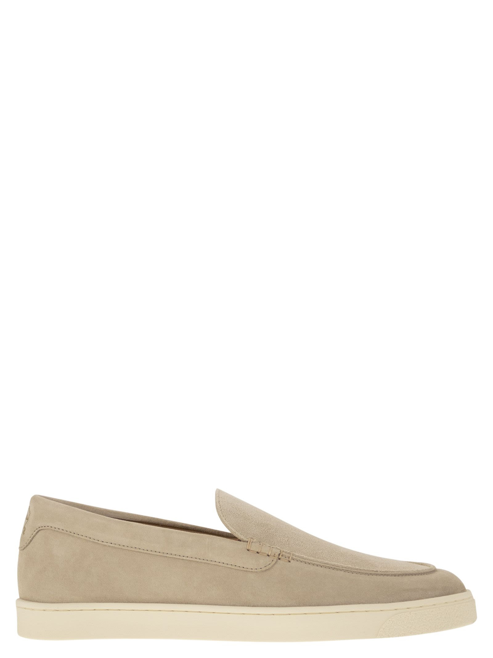 Brunello Cucinelli Men Chevron-Effect Suede Moccasins - 1