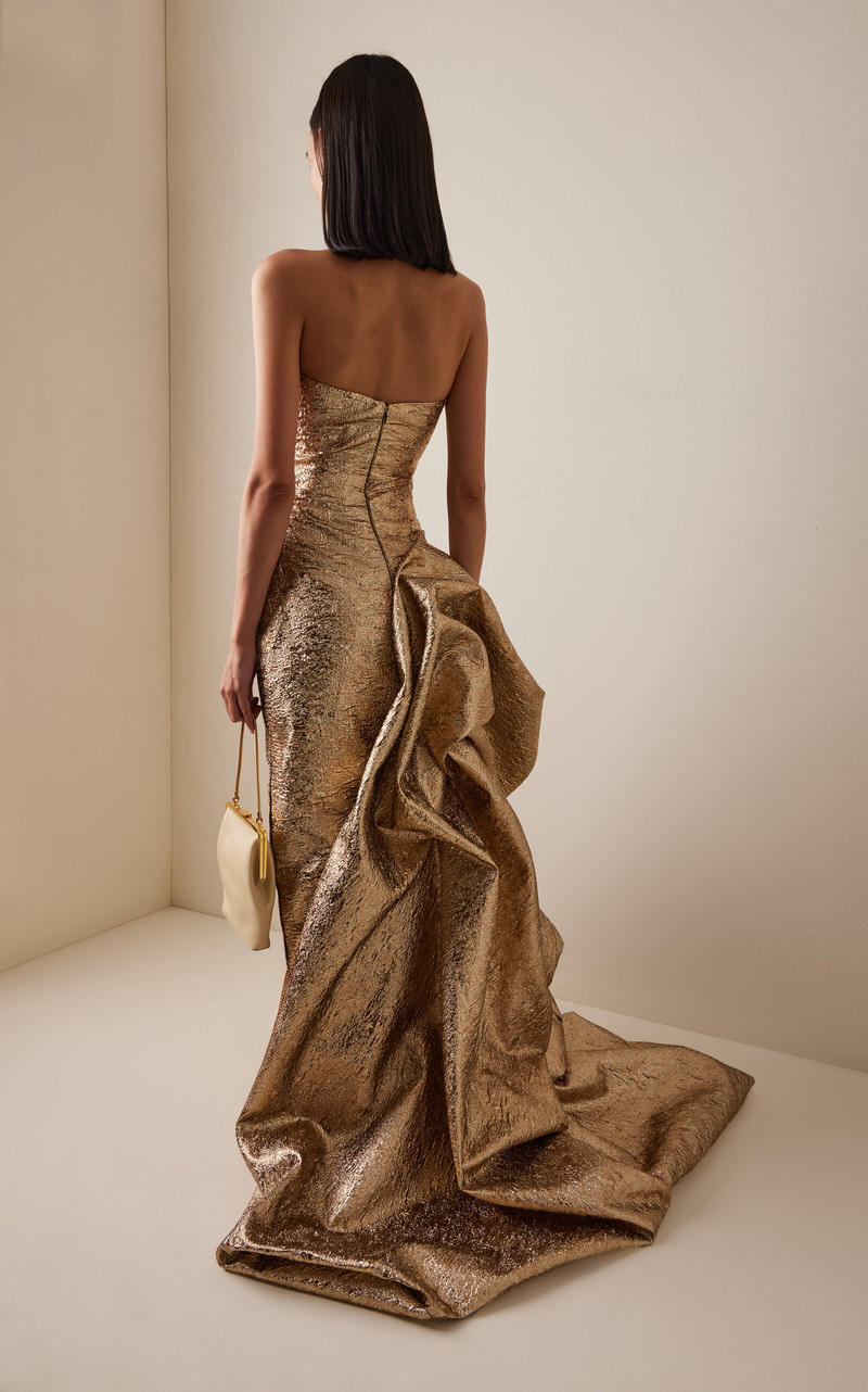 Exclusive Draped Lamé Gown gold 4