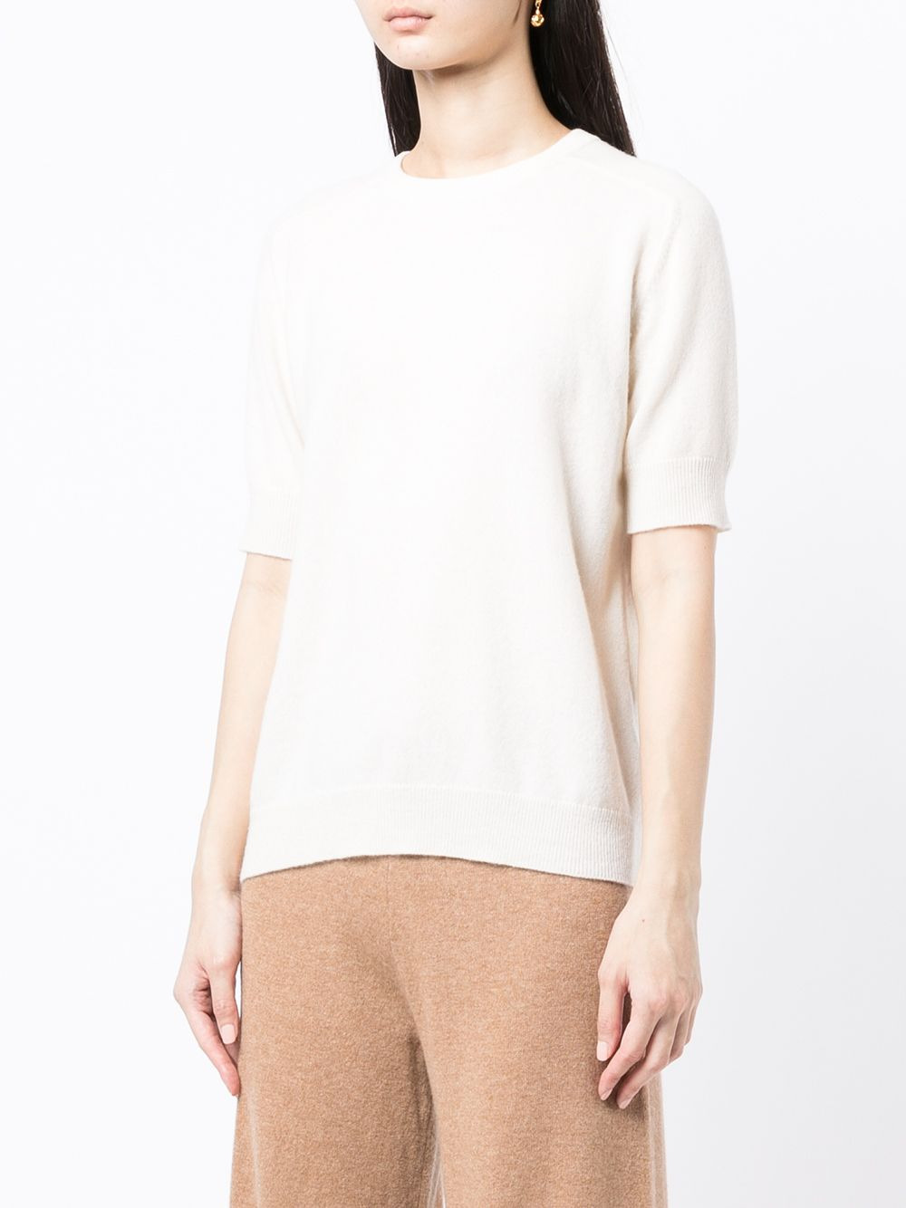 round neck cashmere T-shirt - 3