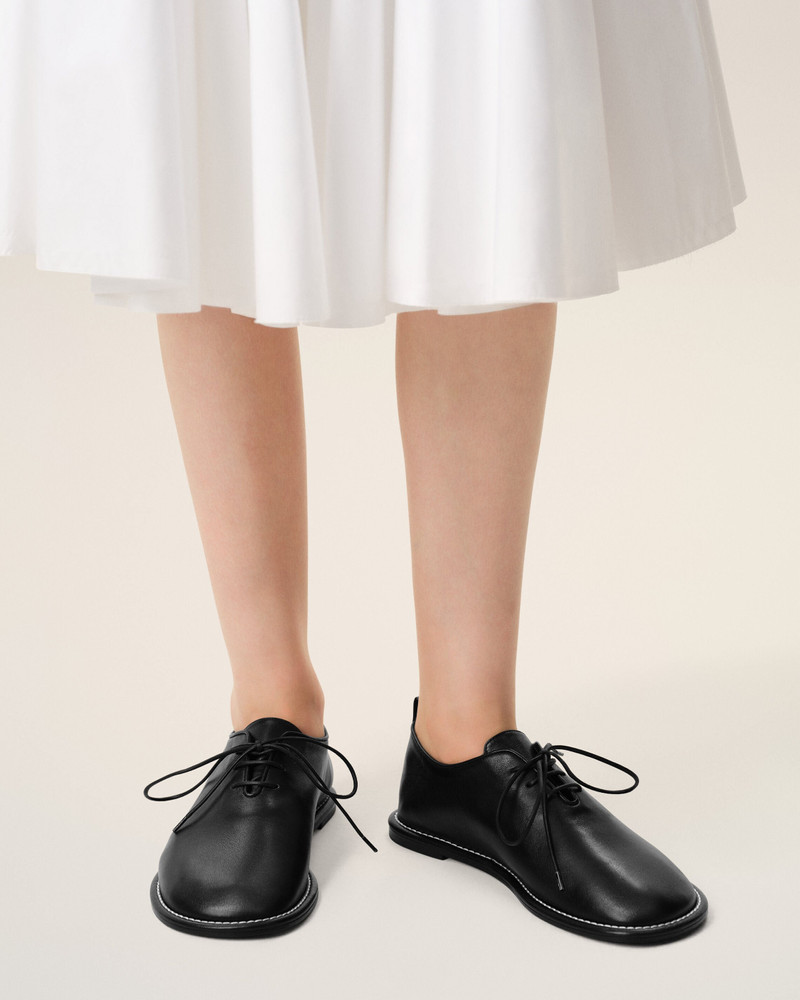 AMI Paris BLACK COW LEATHER MIDI DERBIES SHOES outlook