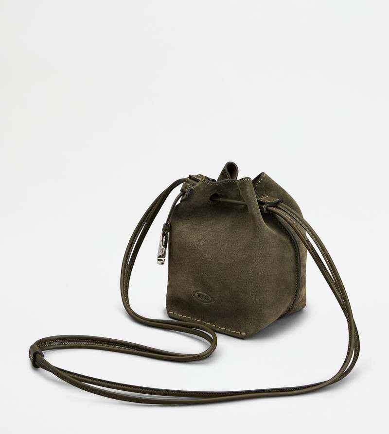BUCKET BAG IN SUEDE MICRO - GREEN 6