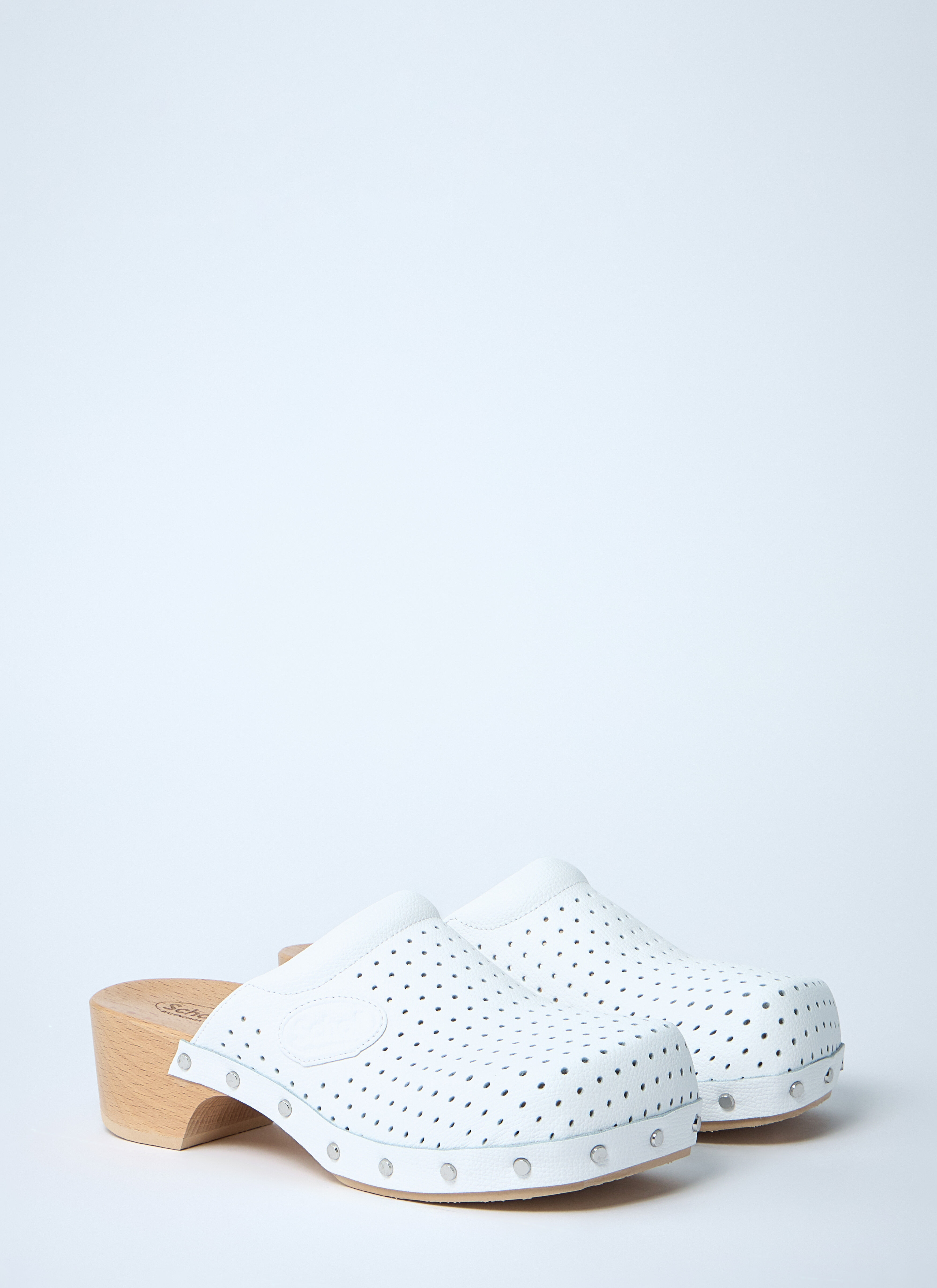 Perforated Heeled Clogs - 2