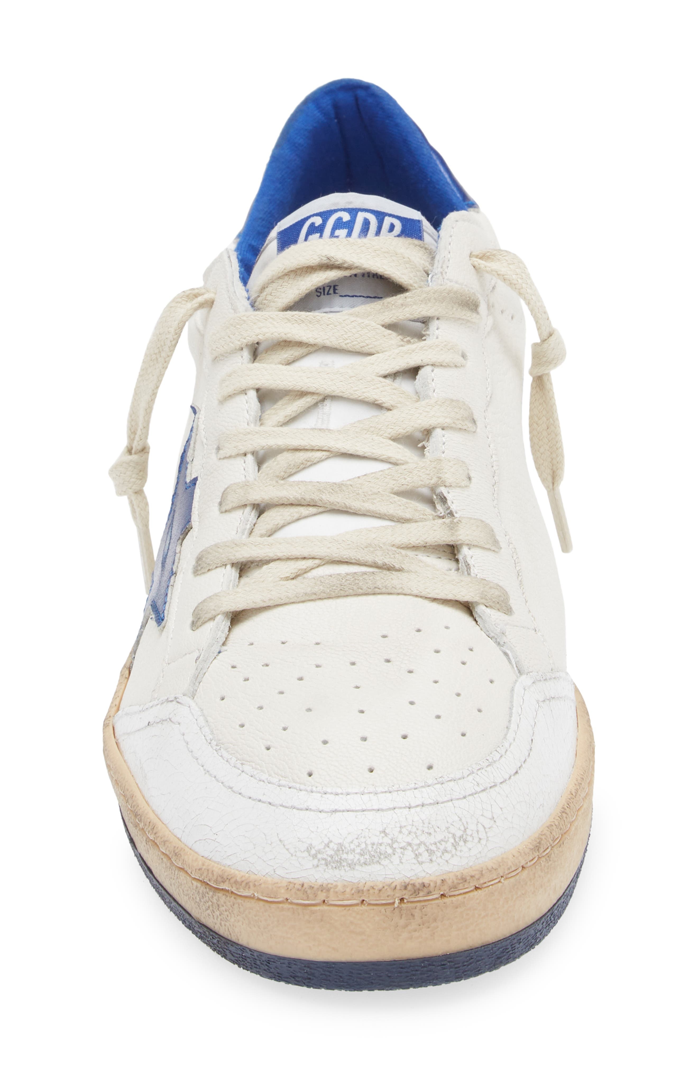 Golden Goose Ball Star Low Top Sneaker in White/Bluette at Nordstrom - 4