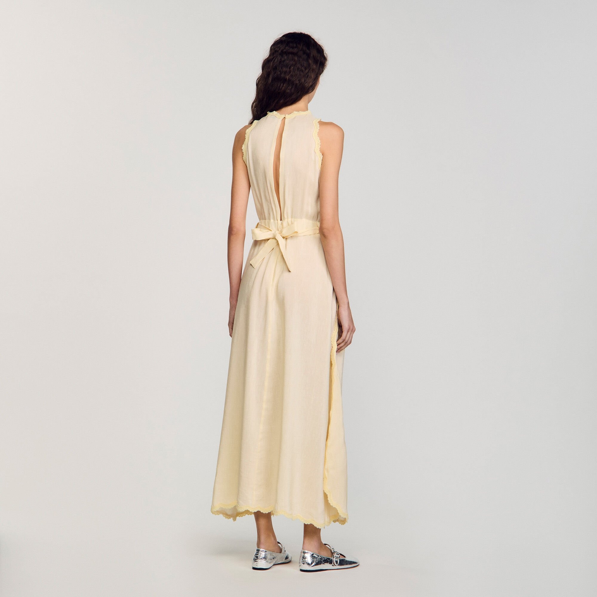 MAXI DRESS WITH LACE DETAILS - 5
