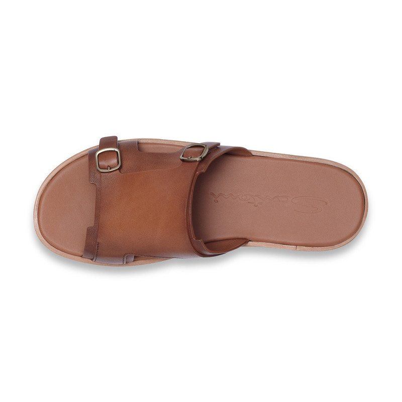 Men's brown leather double-buckle sandal 5