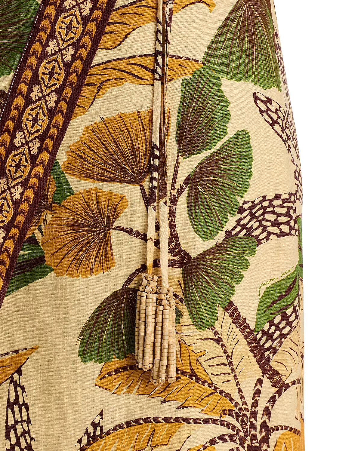 Foliage Sketch Sand Midi Skirt - 5