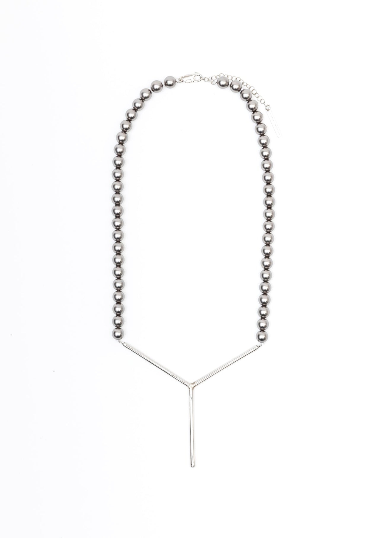 SILVER/GREY PEARLS MAXI Y NECKLACE - 1