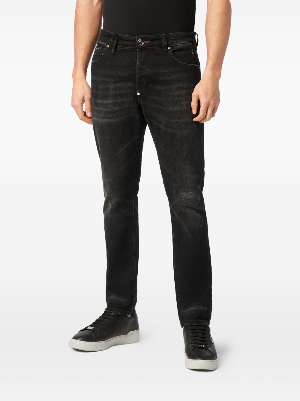 logo-patch skinny jeans - 2