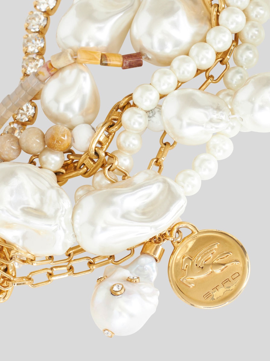 MULTI PEARL AND PENDANT NECKLACE - 3