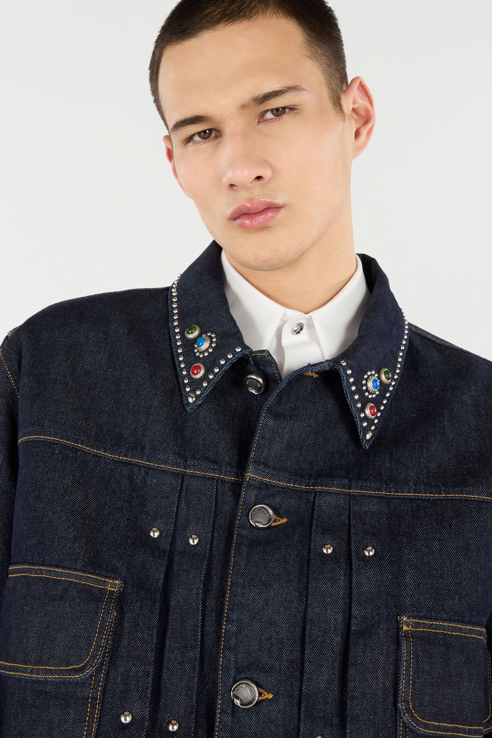 Denim Jacket with Studs and Stones - 6