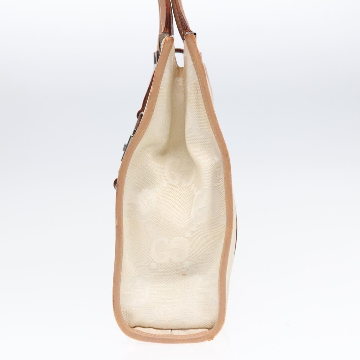 GUCCI GG Canvas Jackie Hand Bag White Beige - 4