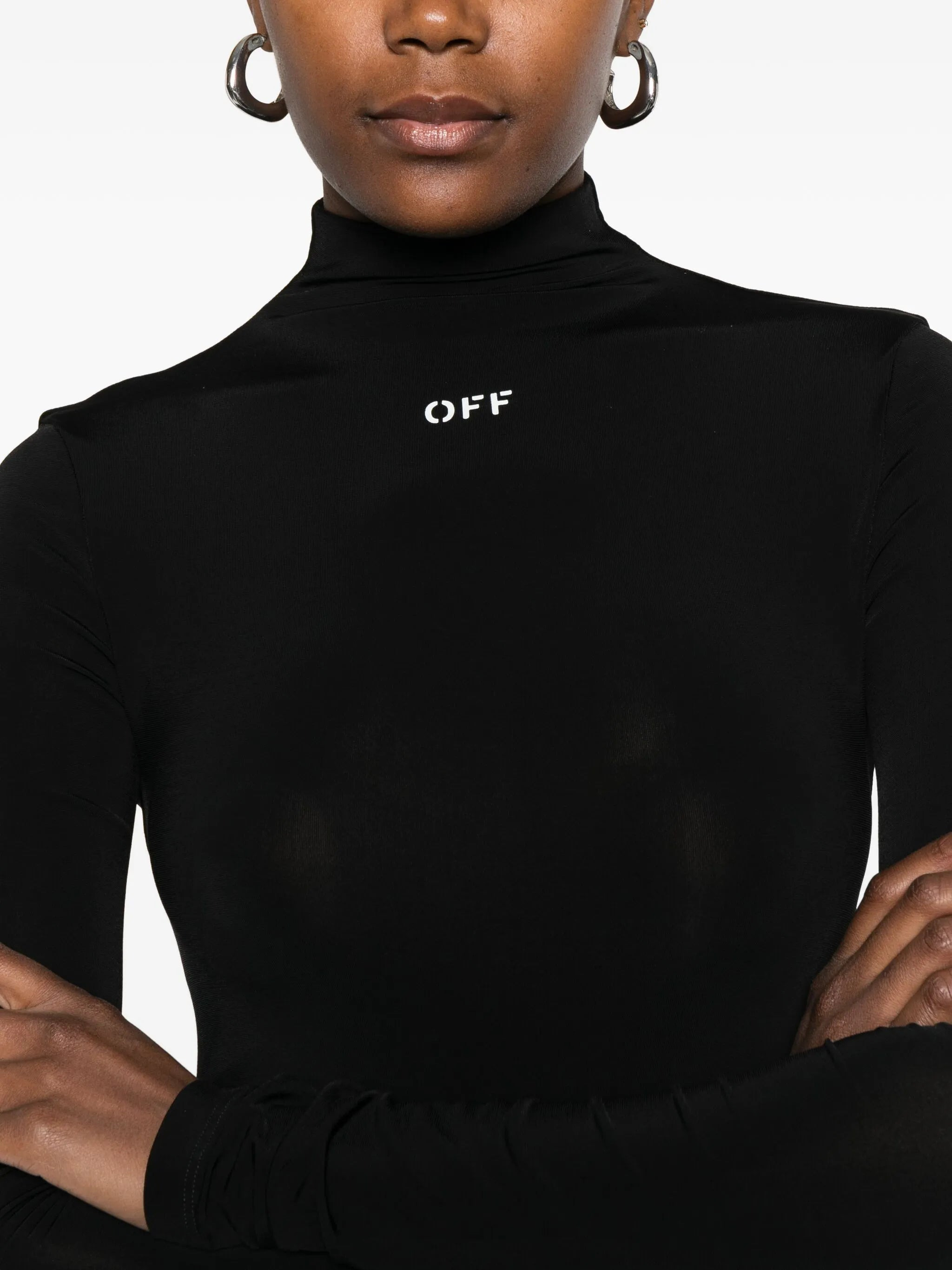 Off-white Off Stamp High-neck Ruched Dress - 4