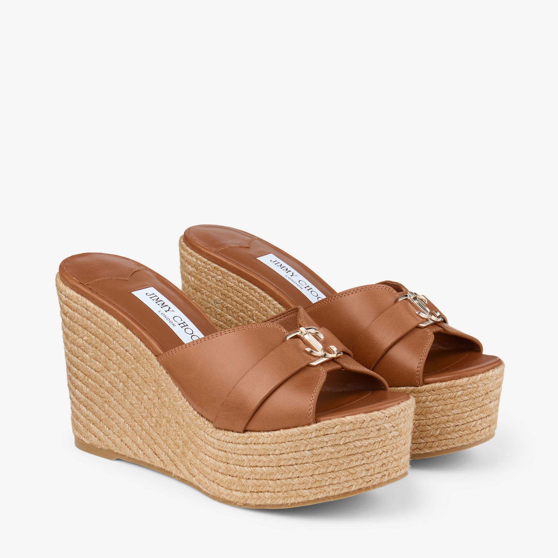 Leda Wedge 100
Tan Nappa Leather Mule Wedge - 3