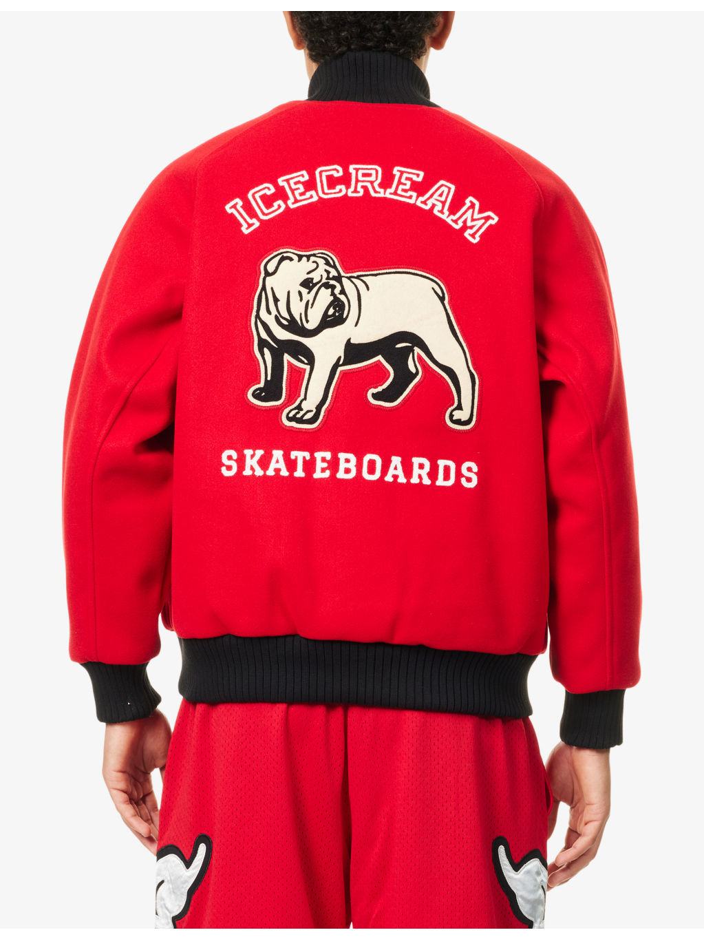 Bulldog Applique Brushed-Fleece Varsity Jacket - 4