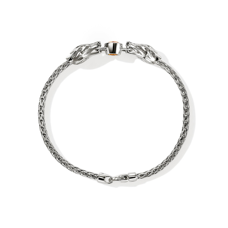 Naga Bracelet, Sterling Silver, Citrine, Diamond 3.5MM 4