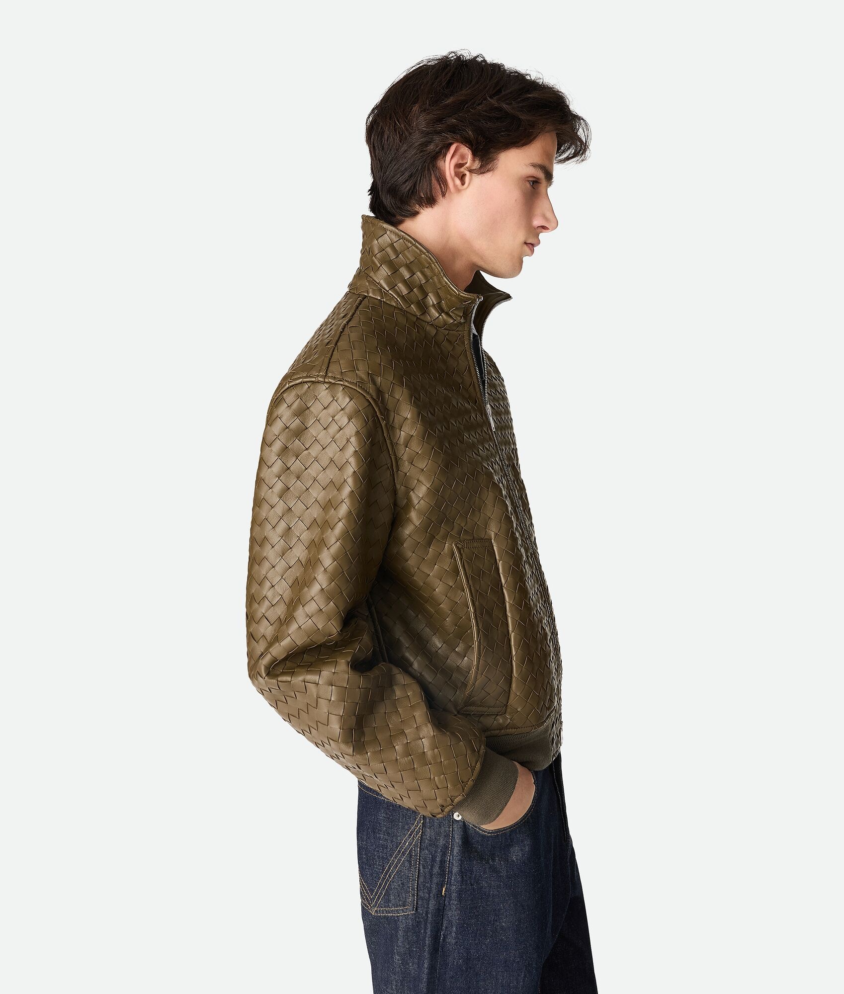 Intrecciato Leather Blouson - 2