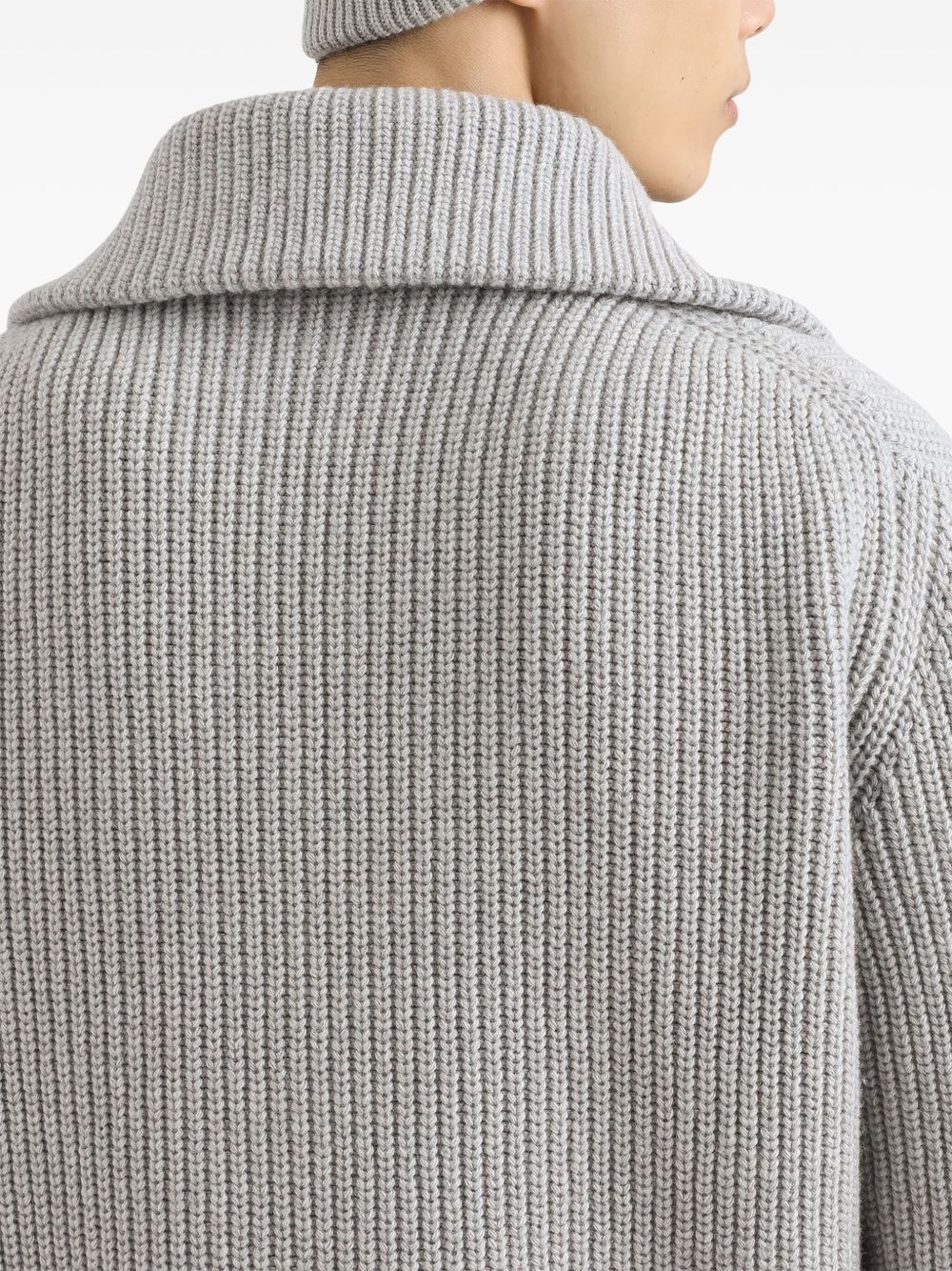 fisherman's-knit cardigan - 5