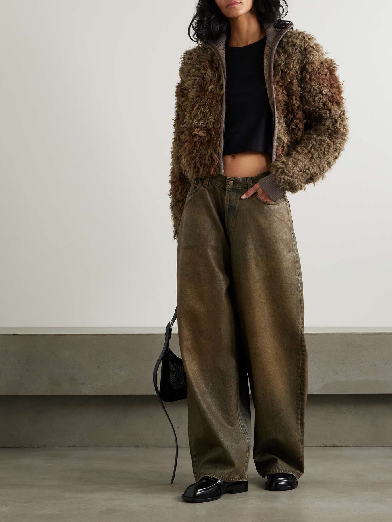 Acne Studios Furry jacket - Mud Brown | REVERSIBLE