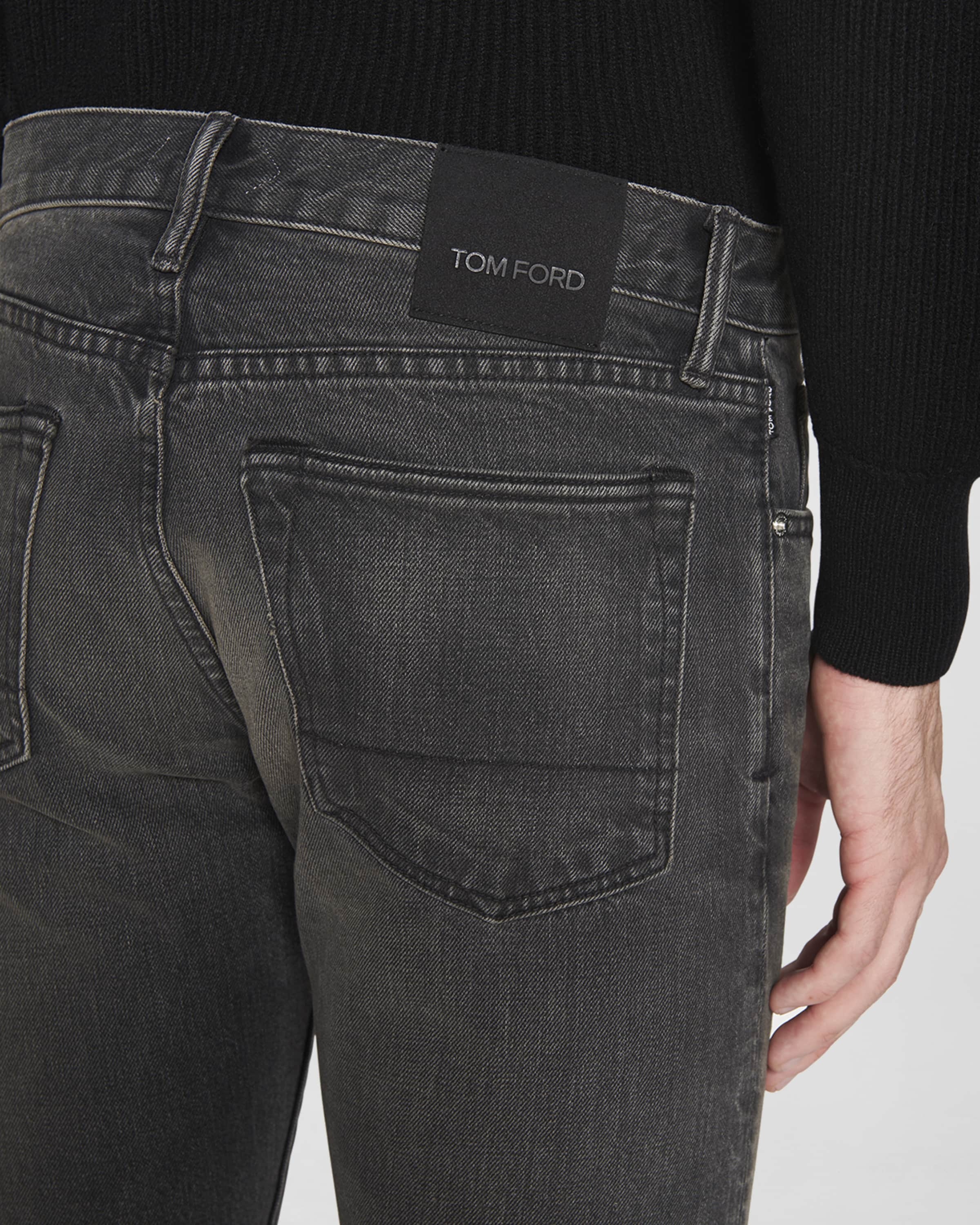 Men's Slim Fit Black Wash Jeans - 5