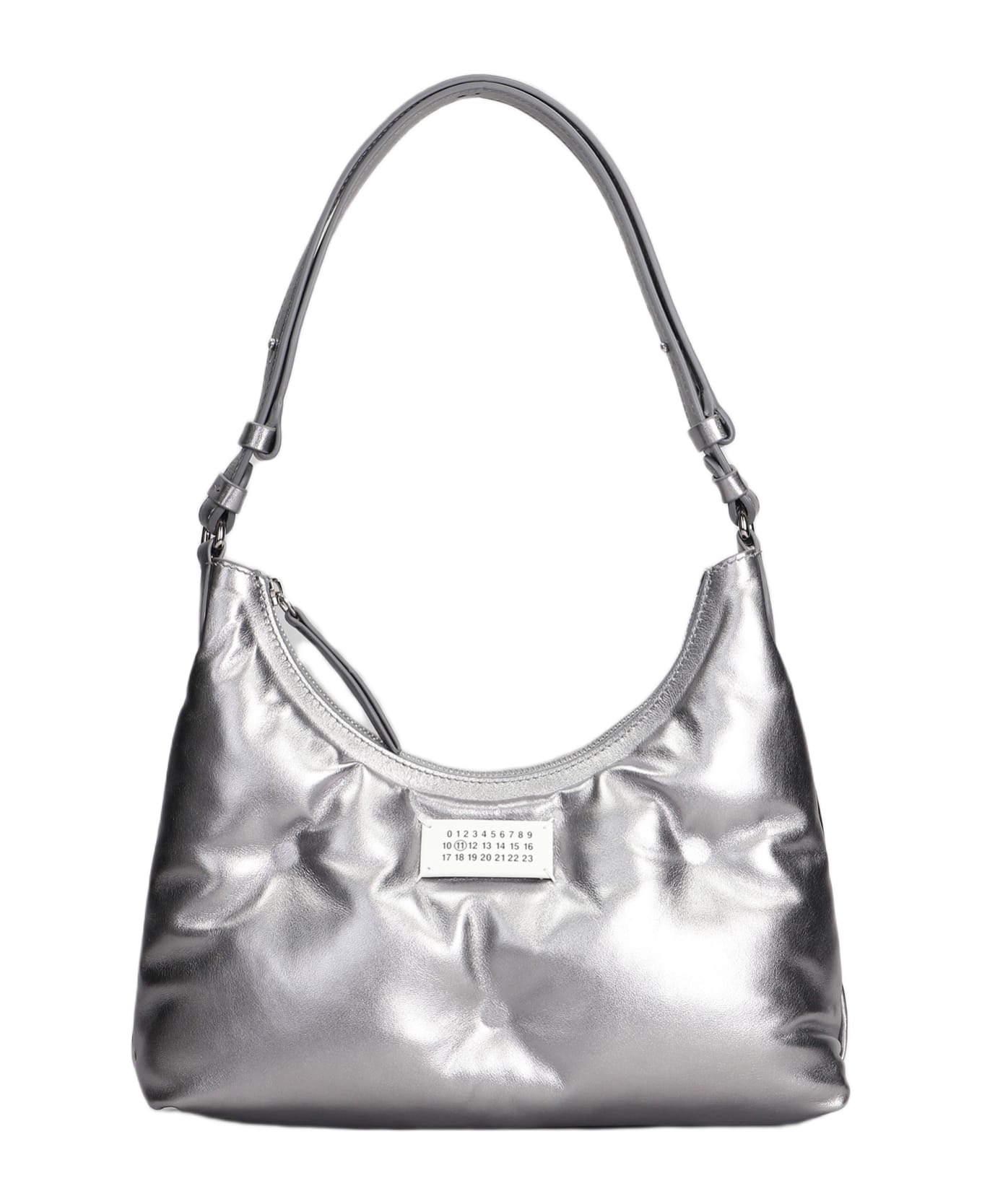 Glam Slam Hand Bag In Silver Leather - 1