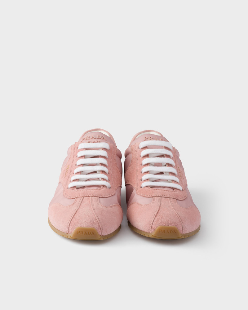 Re-Nylon and suede laced sneakers 5