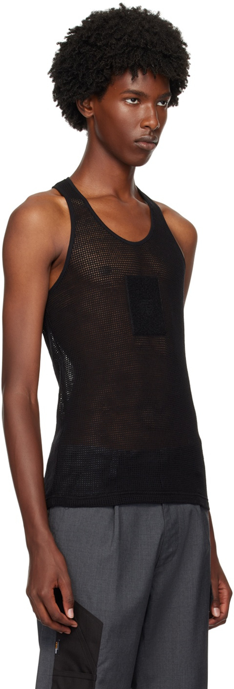 OLLY SHINDER Black Net Tank Top outlook